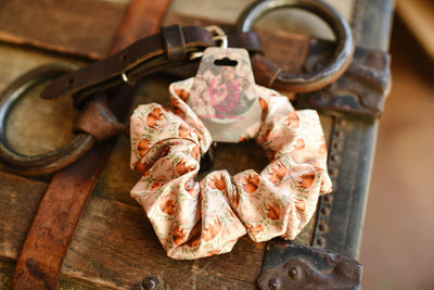 Floral Buffalo Scrunchie Cowgirl Hair Accessory - Stocking Stuffer Gift