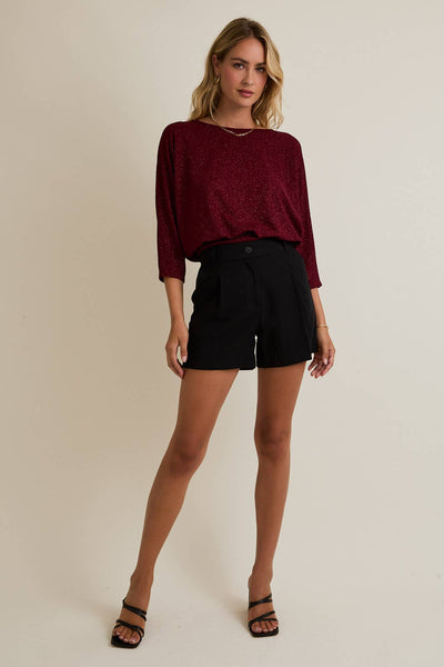 Burgundy Back Tie Top