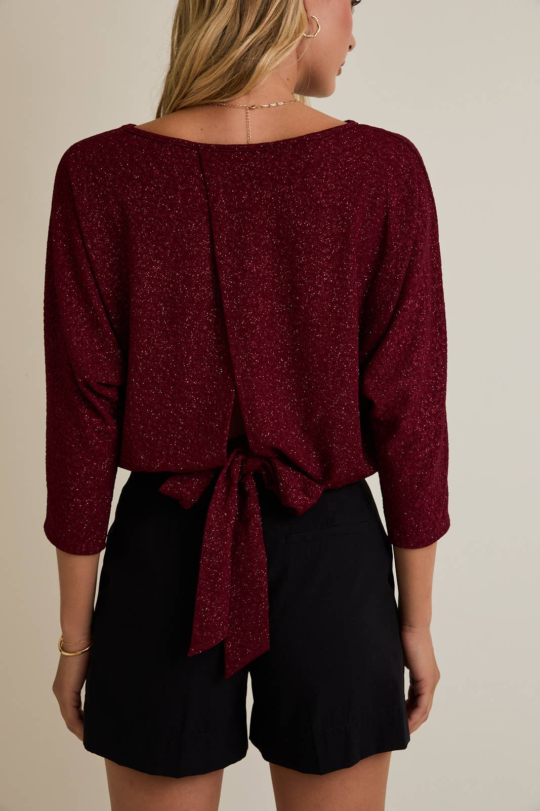 Burgundy Back Tie Top