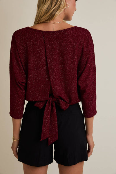 Burgundy Back Tie Top