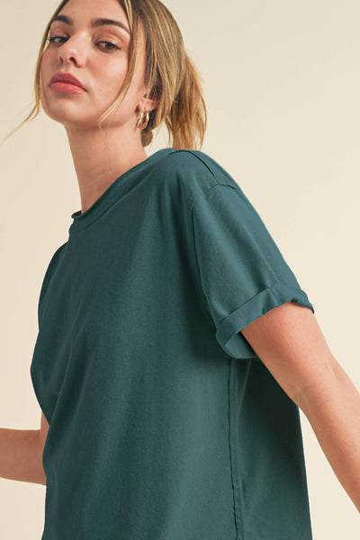 8314DN Mali Baby Tee Short Sleeve Top: Rose / Contemporary / M