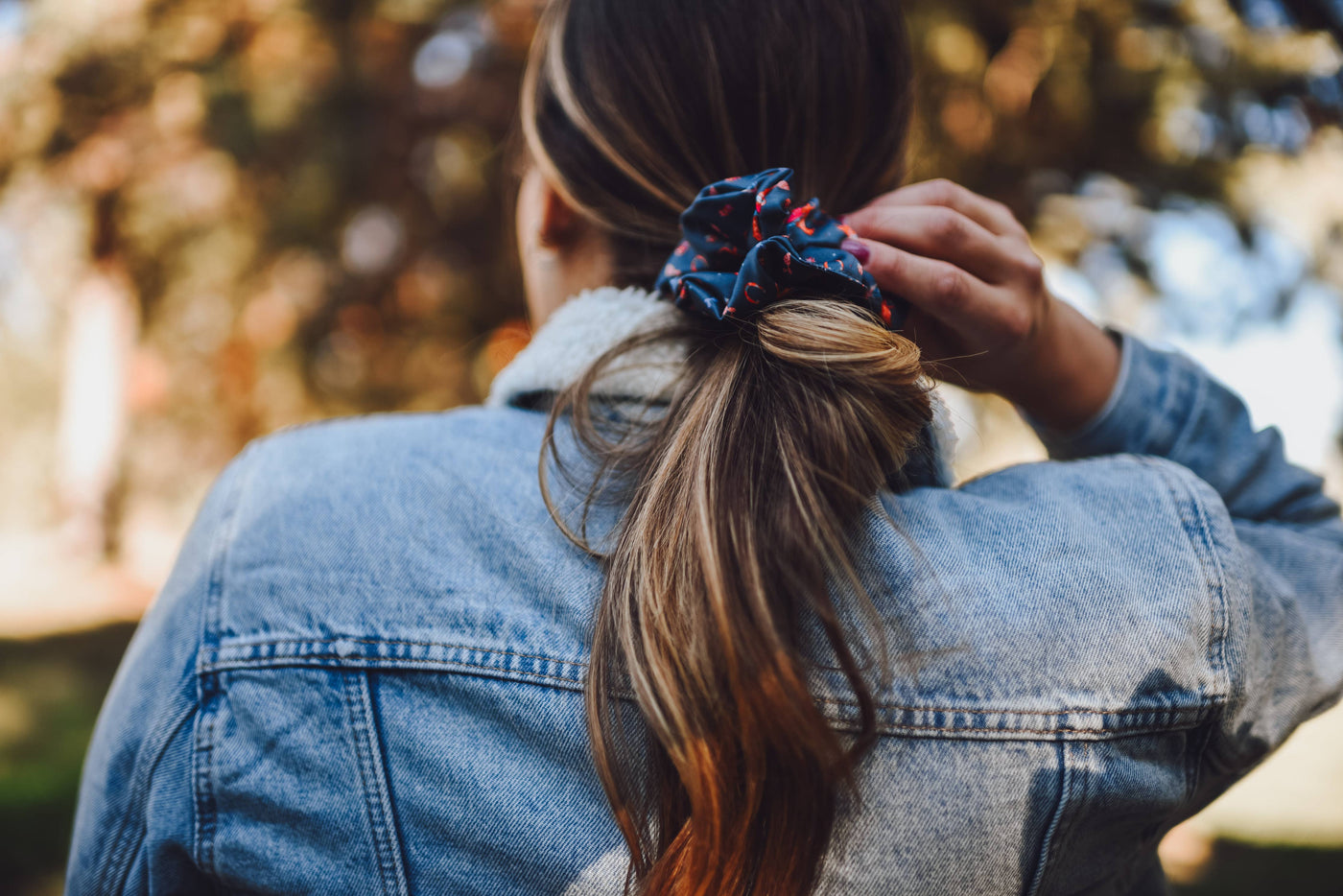 Blonde Cowgirl and Horse Scrunchie Cowgirl Hair Accessory - Stocking Stuffer Gift
