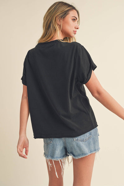 8314DN Mali Baby Tee Short Sleeve Top: Rose / Contemporary / M