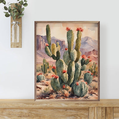 Cacti With Mountains: 32 x 40 x 1.5