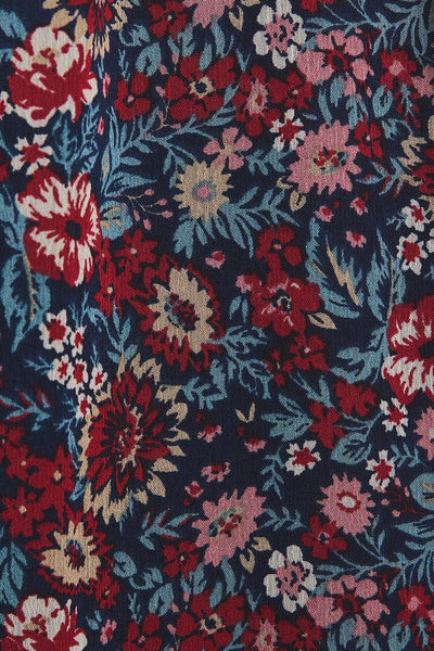Navy Floral Loing Sleeve Top