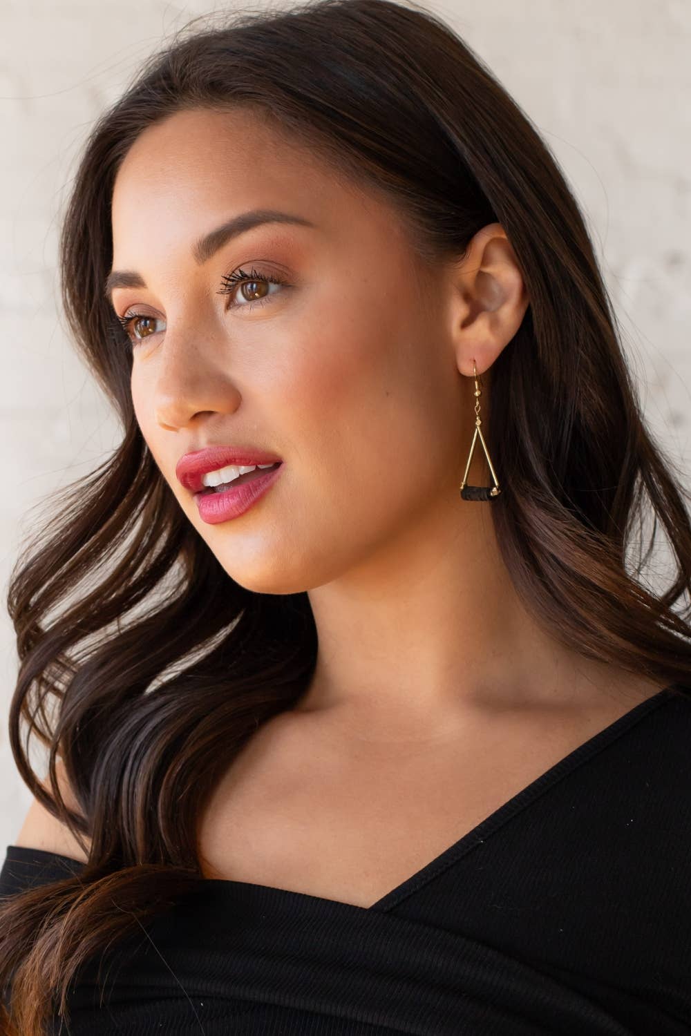 Gold & Black Dangle Earrings