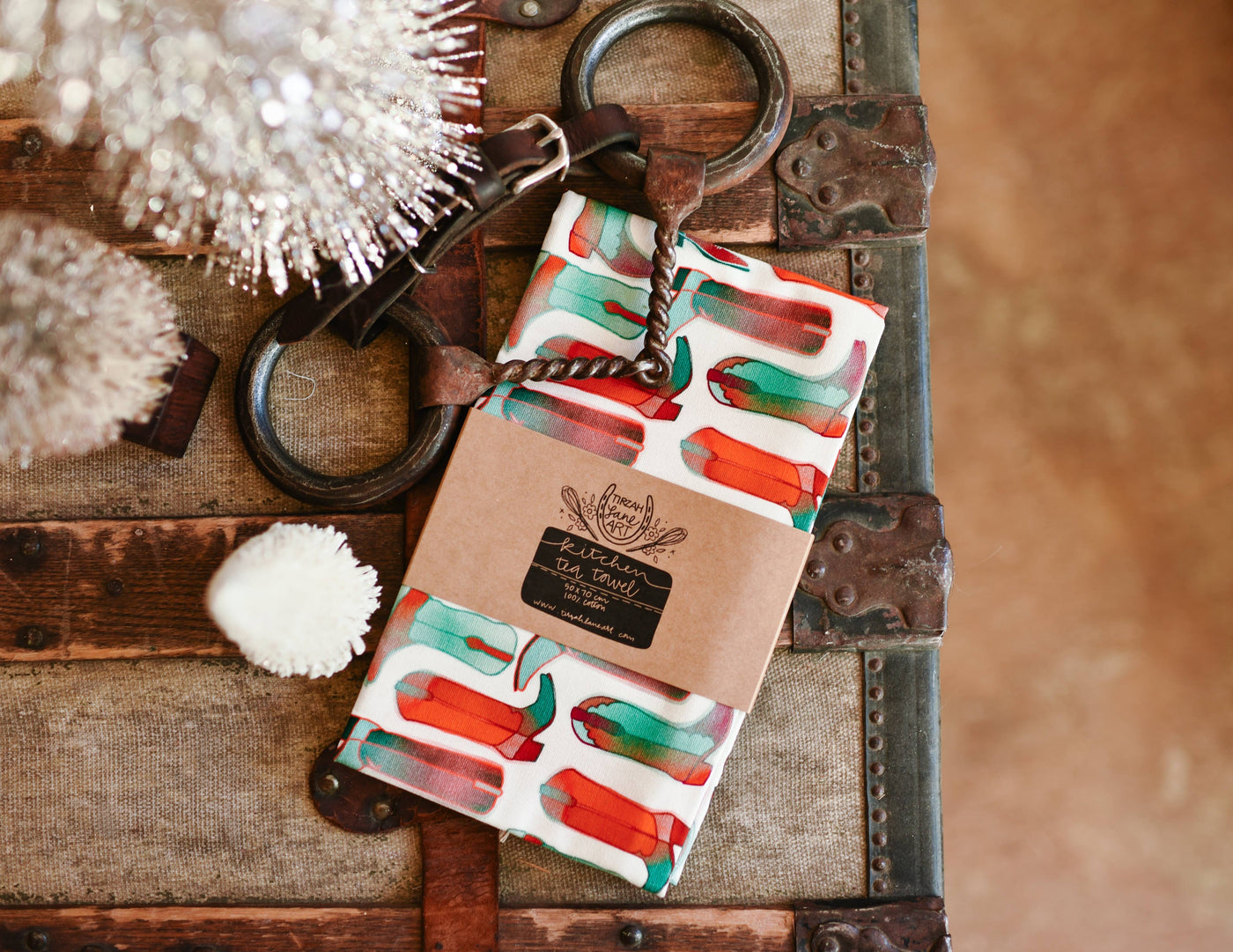 Christmas Boots Holiday Tea Towel - Christmas Decor