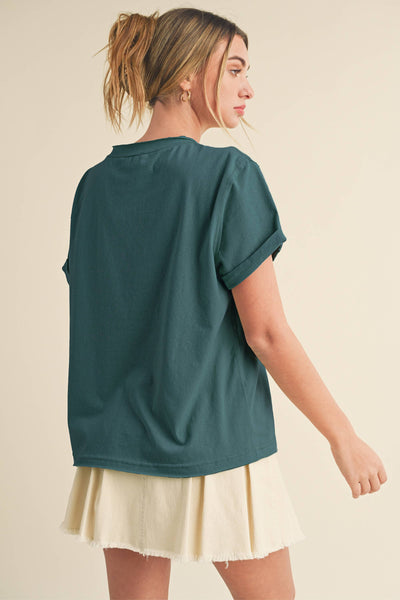 8314DN Mali Baby Tee Short Sleeve Top: Rose / Contemporary / M