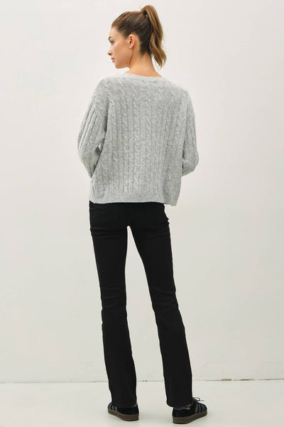 Grey Cable Knit Sweater