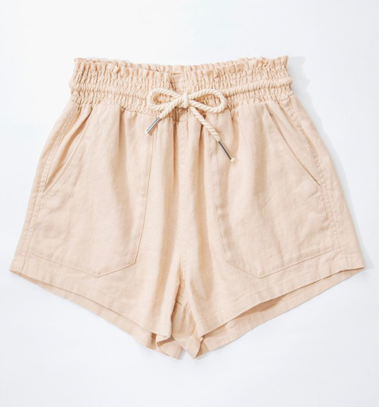 Light Khaki Linen Shorts