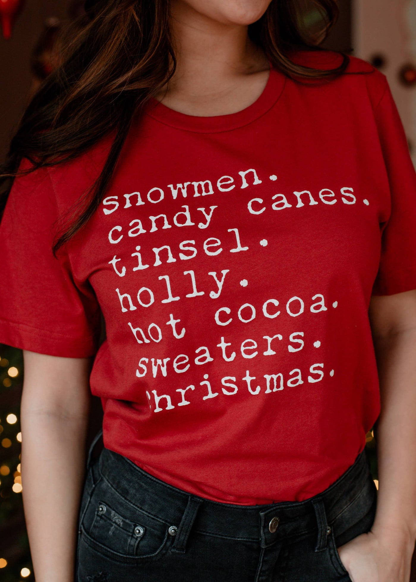 Snowmen, Candy Canes, Tinsel Graphic T-Shirt