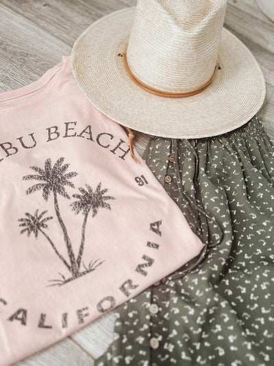Blush Malibu Beach Graphic T-Shirt