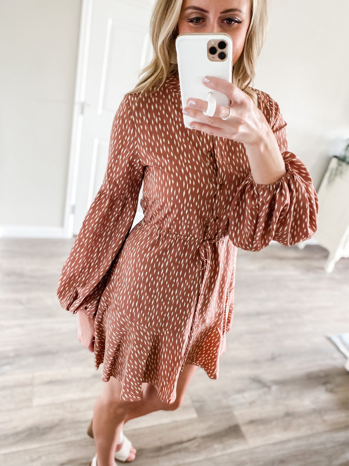 Abstract Spotted Print Woven Dress