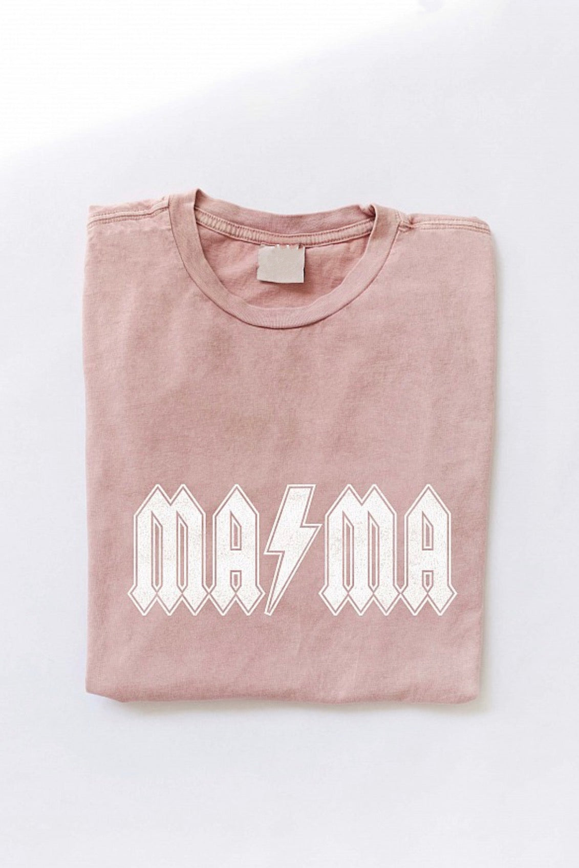 Soft Pink Mama Bolt Mineral Wash Graphic T-Shirt