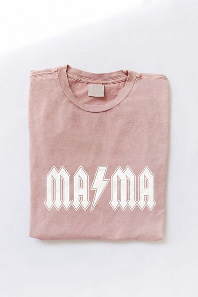 Soft Pink Mama Bolt Mineral Wash Graphic T-Shirt
