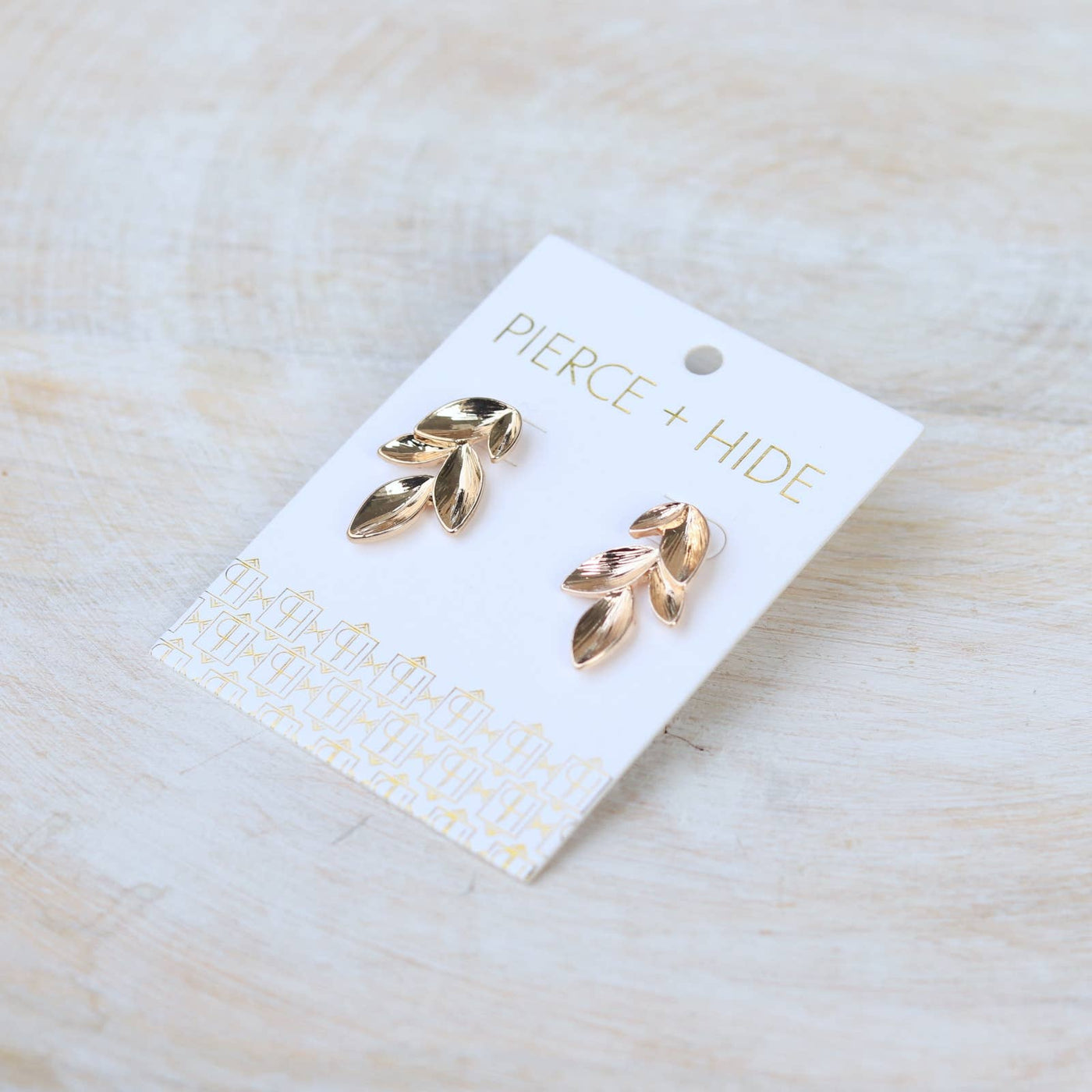 Gold Leaf Stud Earrings