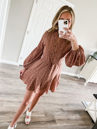 Abstract Spotted Print Woven Dress