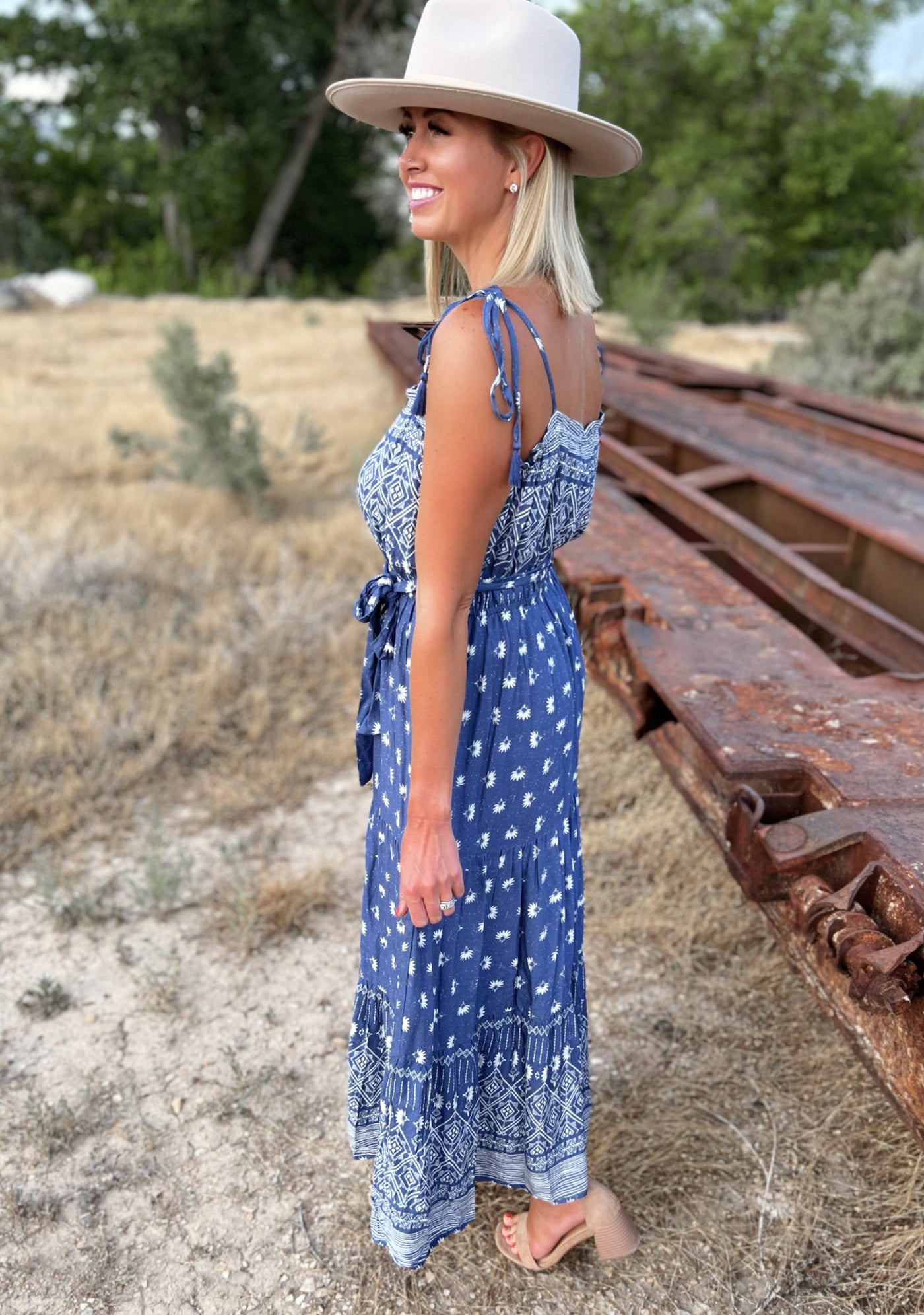 Navy Poppy Maxi Dress