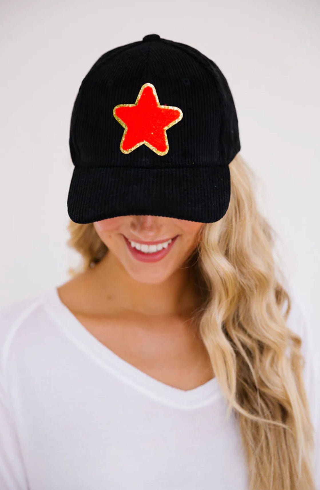 Corduroy Star Patch Hat