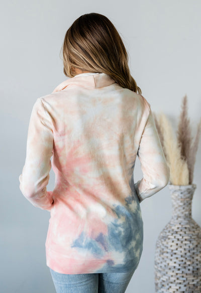 Tie Dye Cowl Neck Sweatshirt