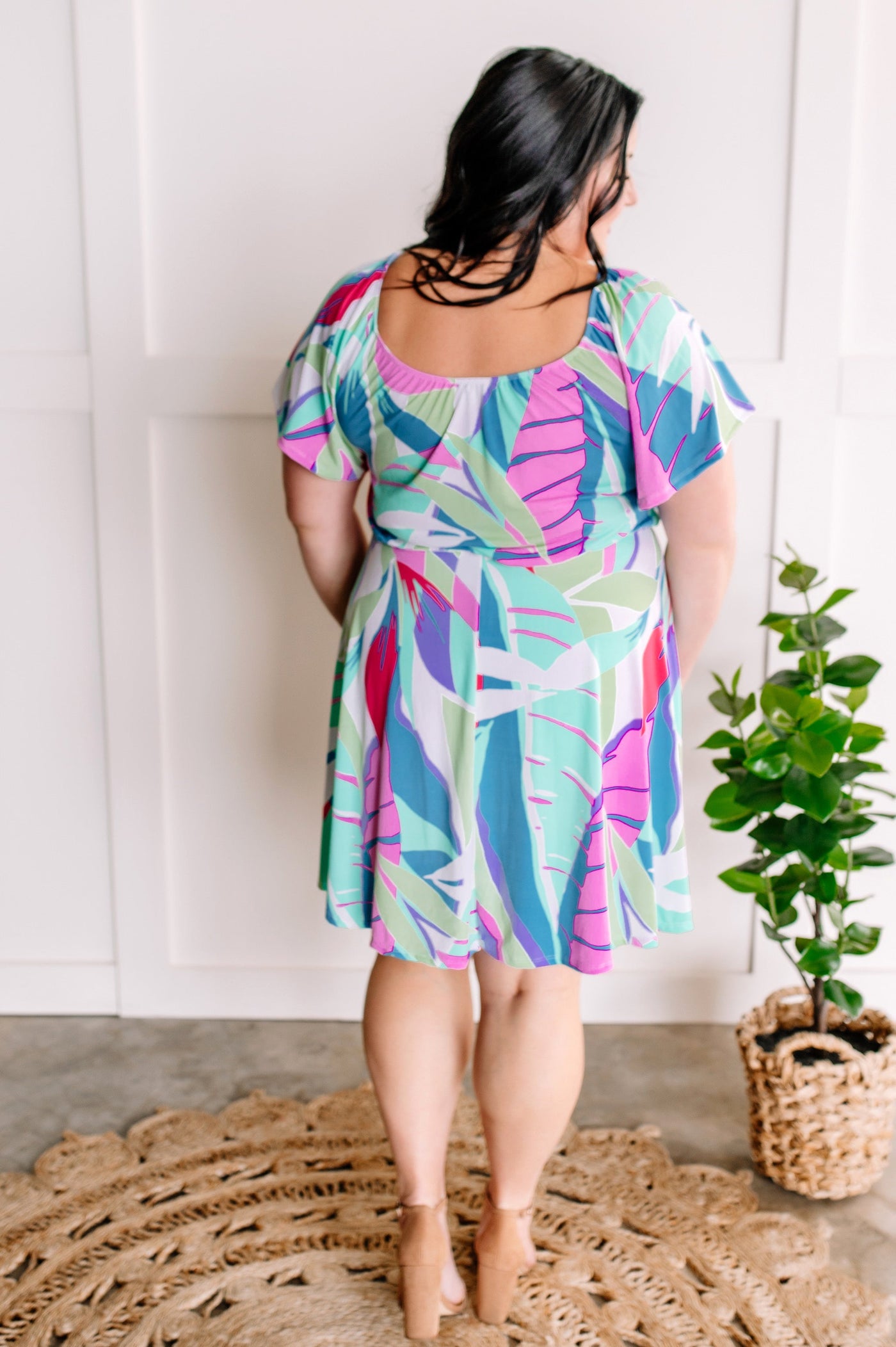 Stretchy Dress With Attached Shorts In Vibrant Colors