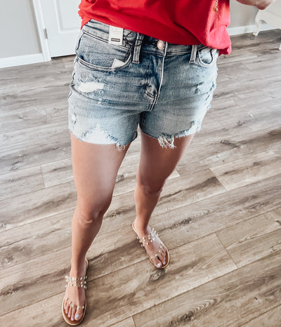 Judy Blue Hi-Rise Distressed Shorts