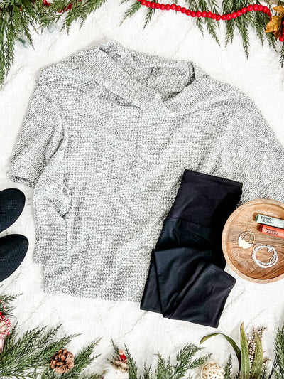 Dolman Sleeve Knit Sweater In Winter Wonderland