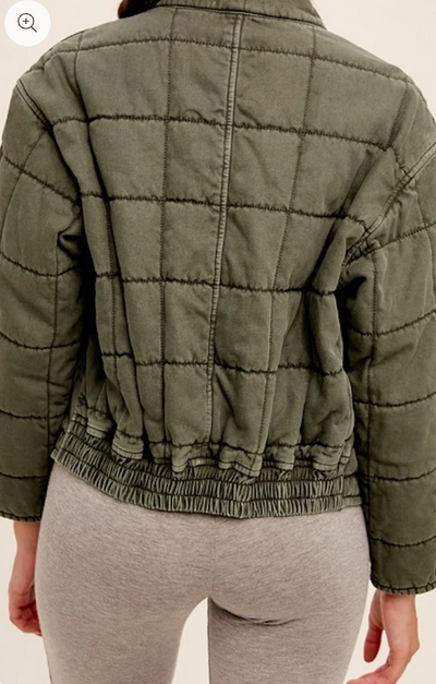 Deep Green Quilted Jacket