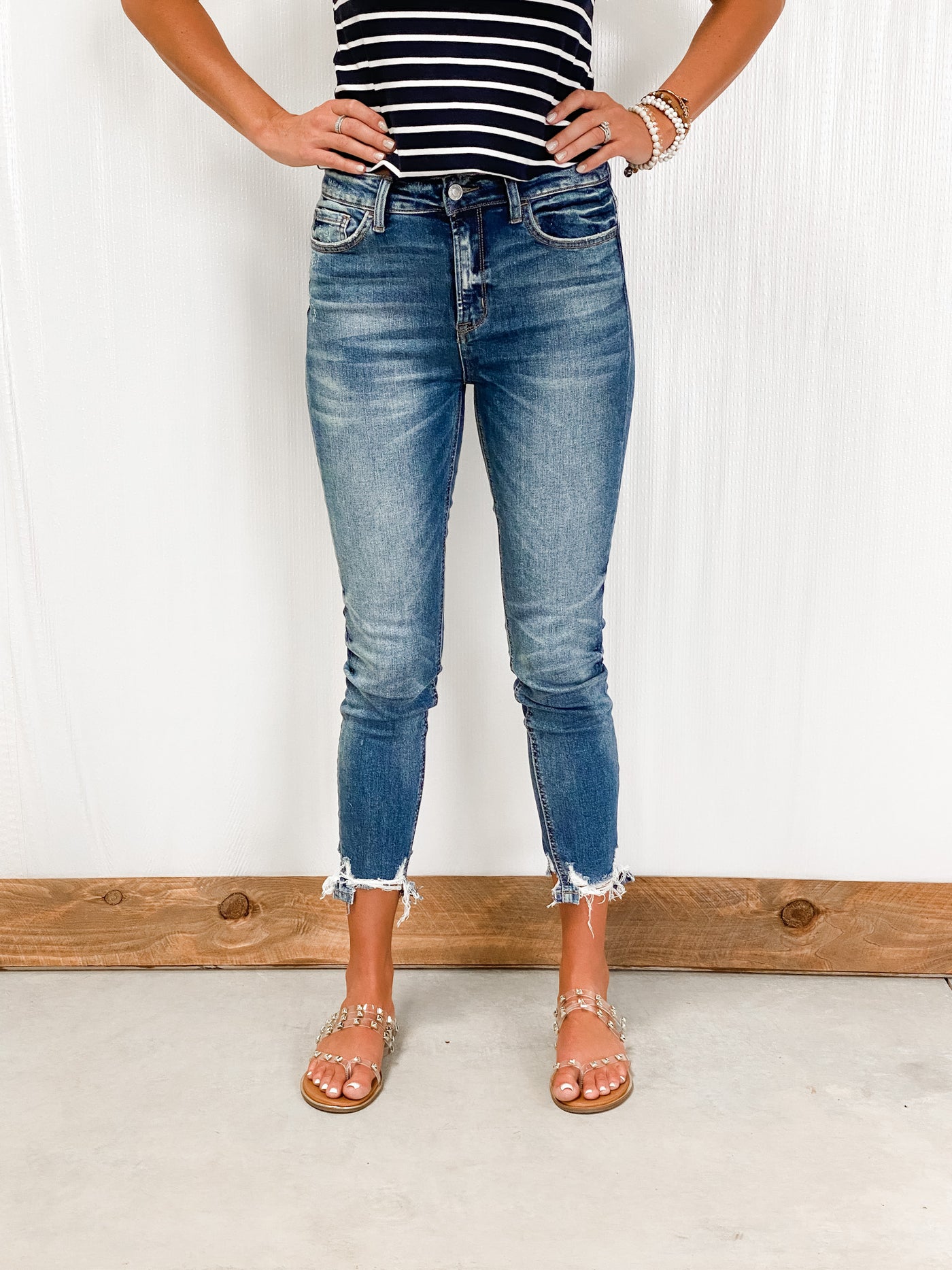 VERVET High Rise Ankle Skinny Crop Jeans