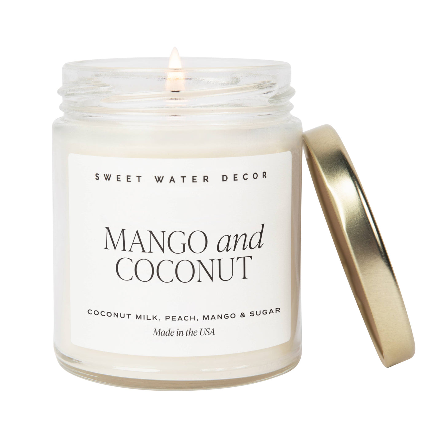 Mango and Coconut Soy Candle - Clear Jar - 9 oz