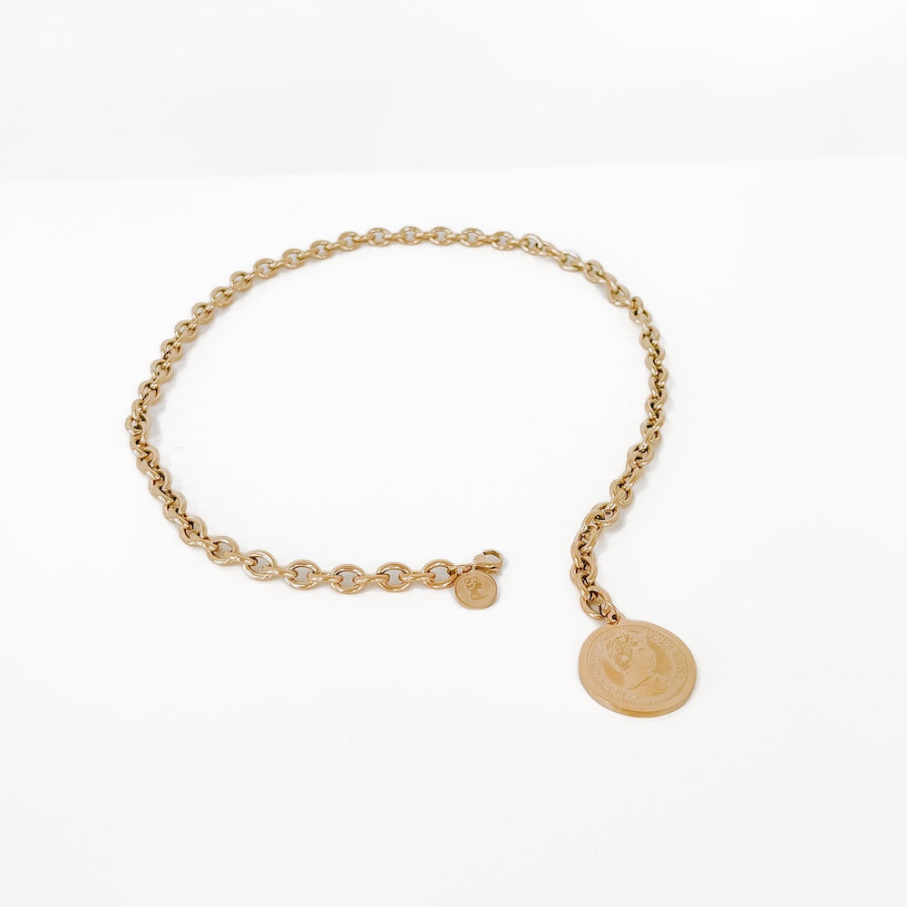 Elegant Elizabeth Coin Chain Necklace *WATERPROOF*