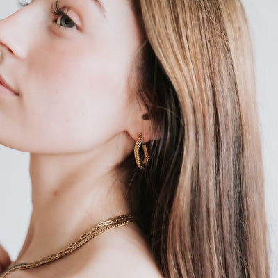 Kinsley Hoop Earrings *WATERPROOF*-Earrings-Pretty Simple Wholesale