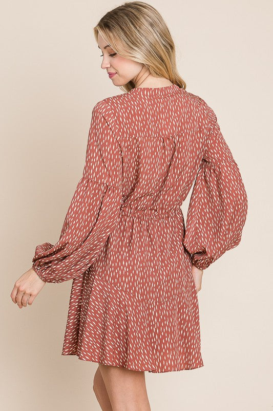 Abstract Spotted Print Woven Dress
